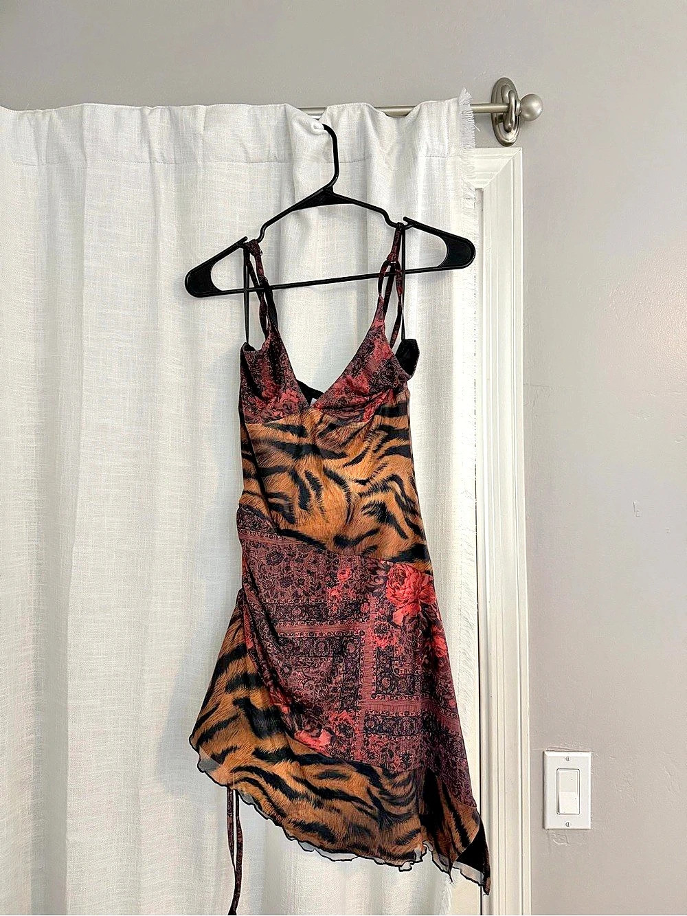 Princess Polly Tigress Halter Mini Dress Brown & Red